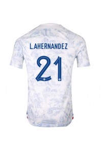 Ranska Lucas Hernandez #21 Jalkapallovaatteet Vieraspaita MM-kisat 2022 Lyhythihainen